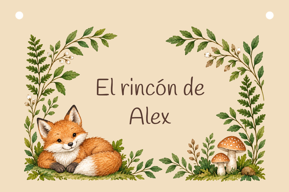 Digital preview of the El rincón de Alex sign with Bosque salvia.