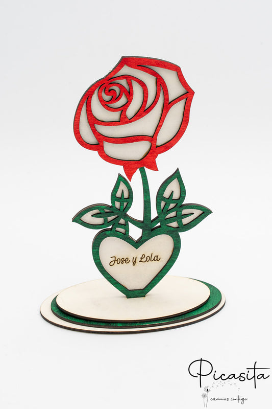 Wooden Valentine's Day Flower