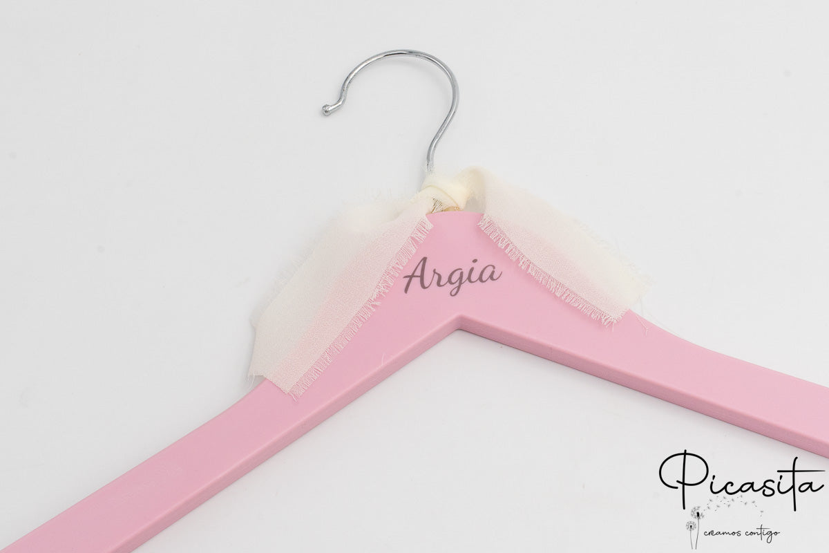 Personalized Adult Plastic Hanger in Pink Color