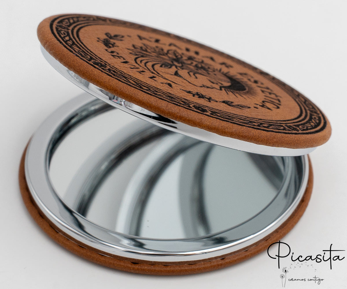Personalized Mirrors Steel and PU Leather