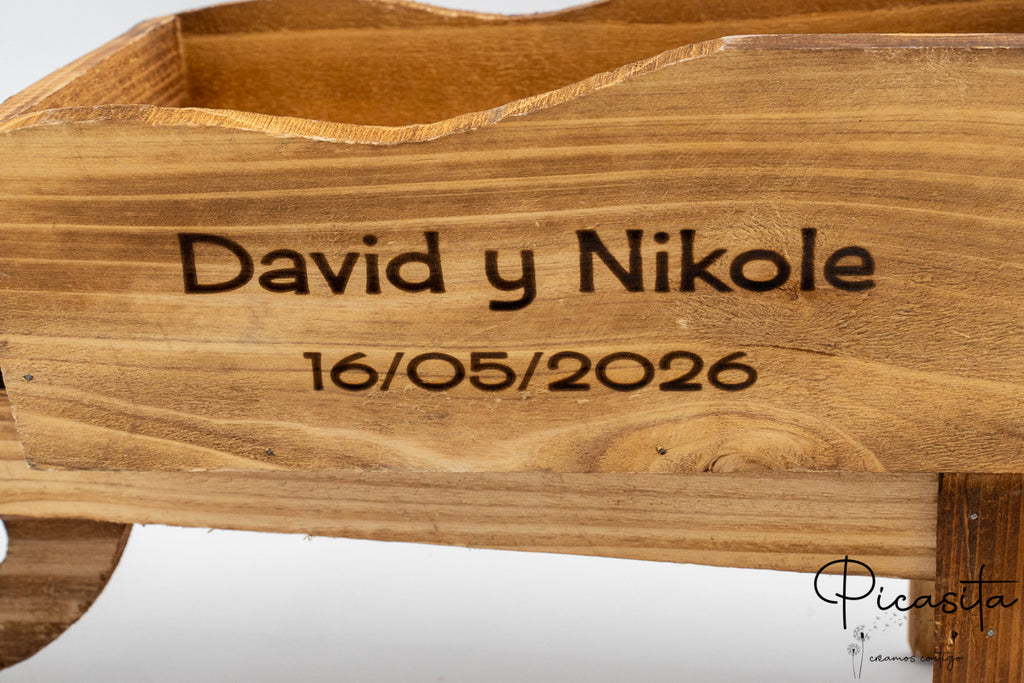 Medium Wooden Wheelbarrow