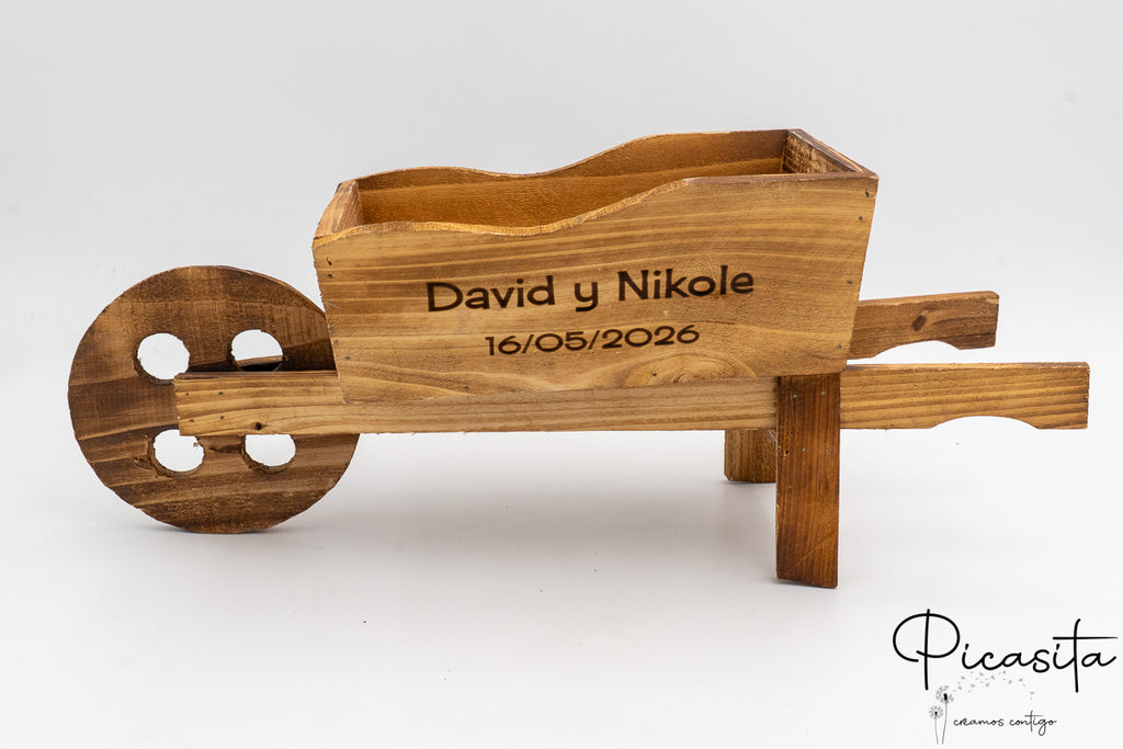 Medium Wooden Wheelbarrow