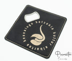 Synthetic Leather Coasters with Bottle Opener