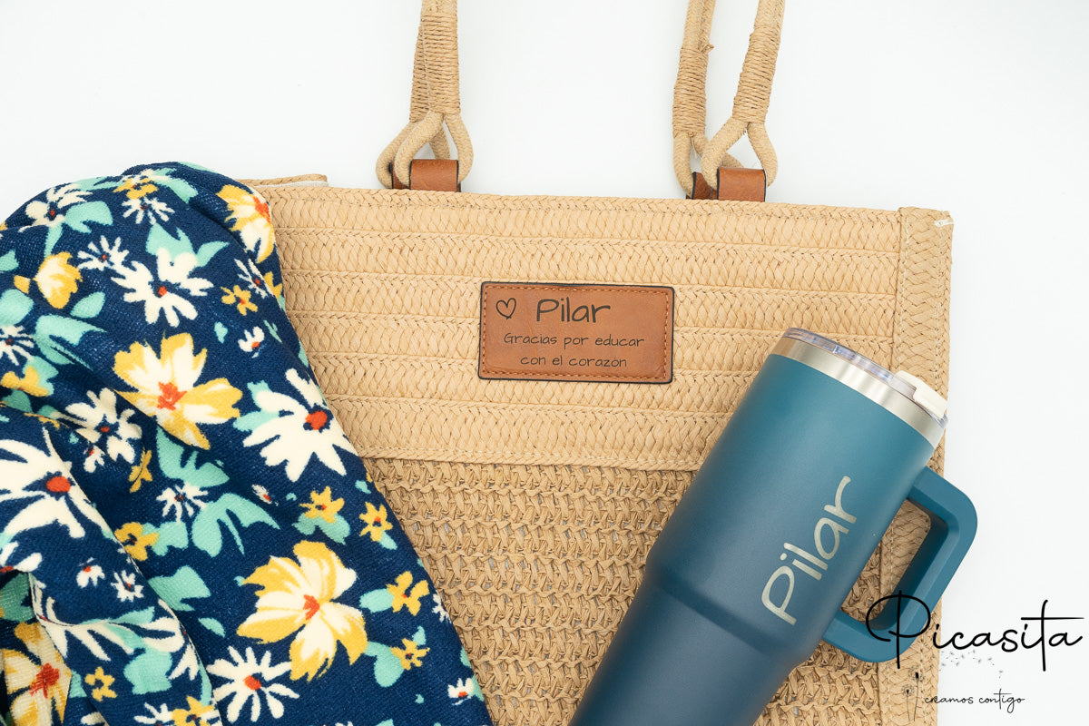 Personalized Raffia Bag