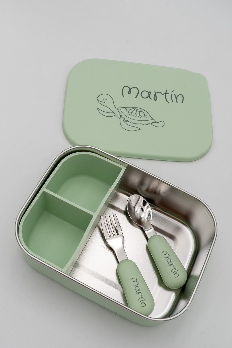 XL silicone and SUS304 stainless steel lunch box