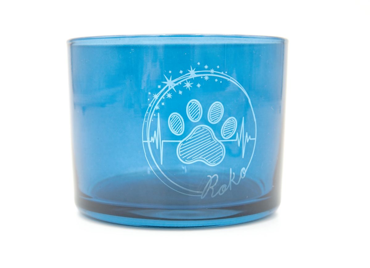 Medium Personalized Glass Candle Holder