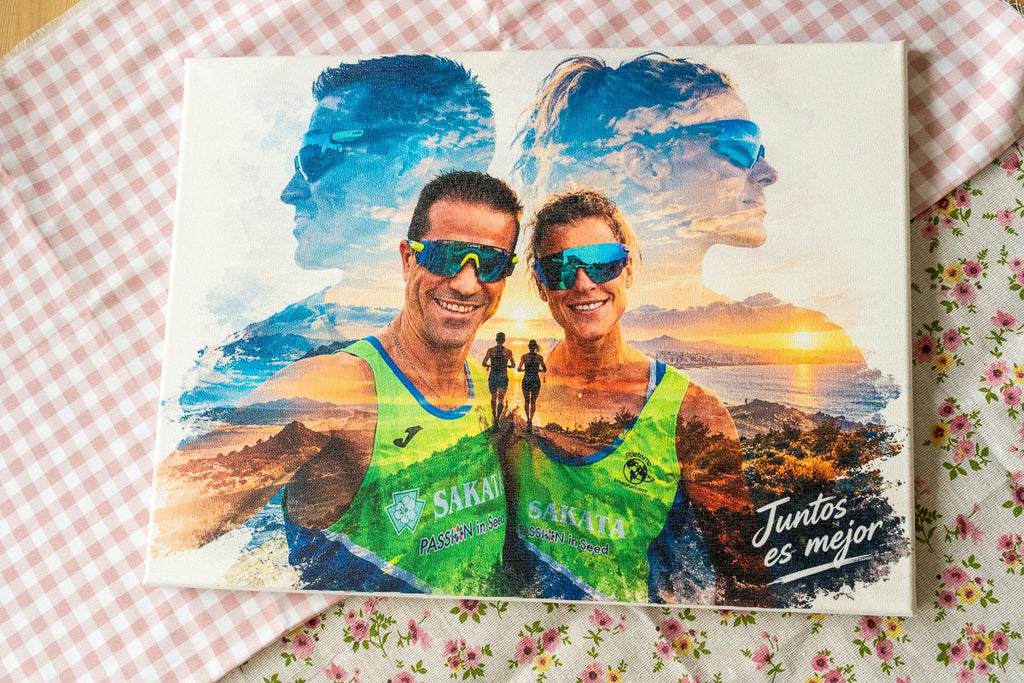 Photo printed on personalised canvas