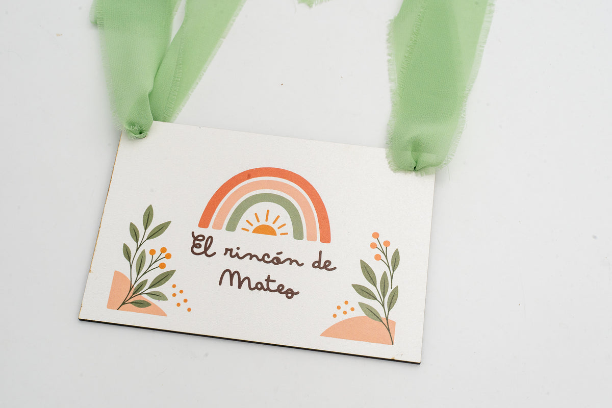 Personalised Wooden Corner Sign with Name
