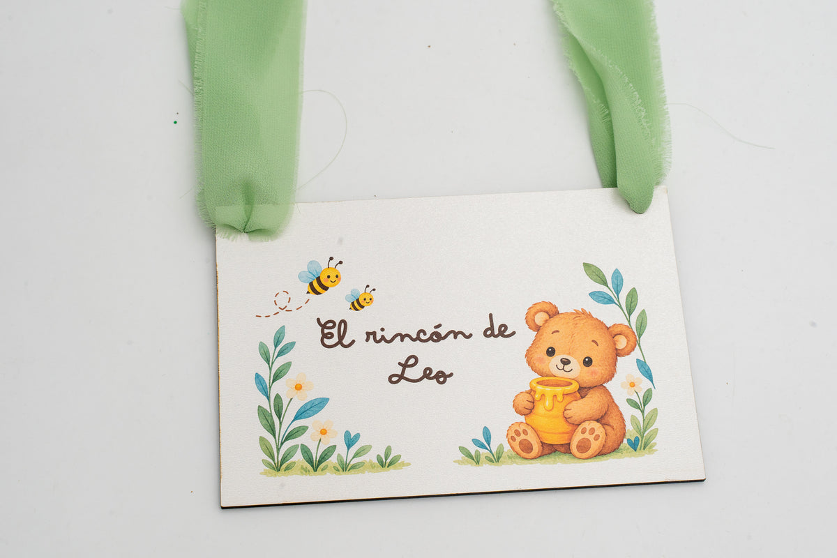Personalised Wooden Corner Sign with Name