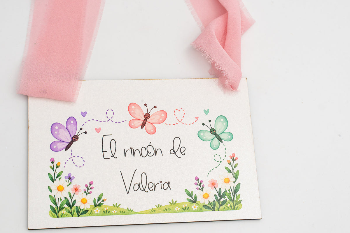 Personalised Wooden Corner Sign with Name