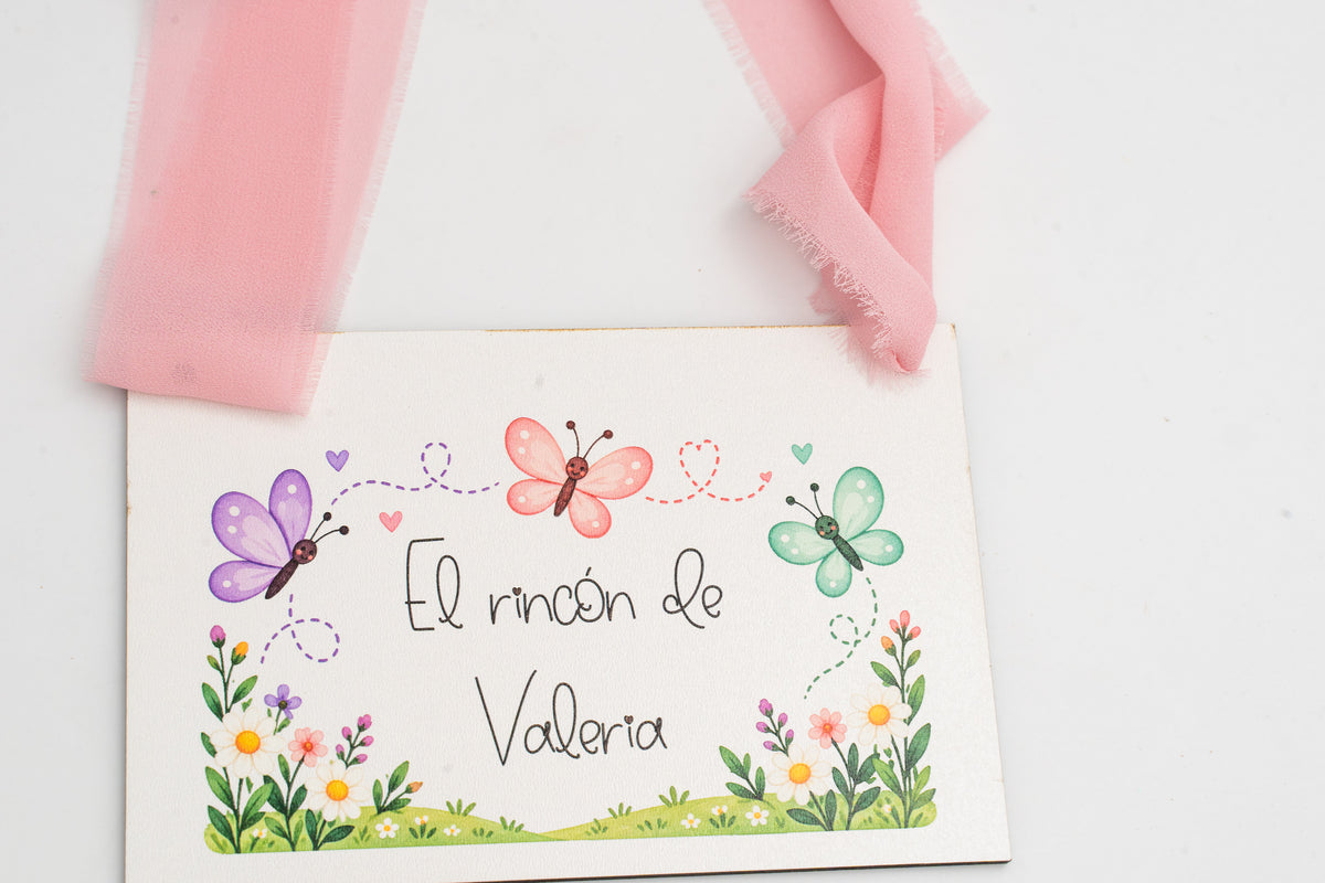 Personalised Wooden Corner Sign with Name