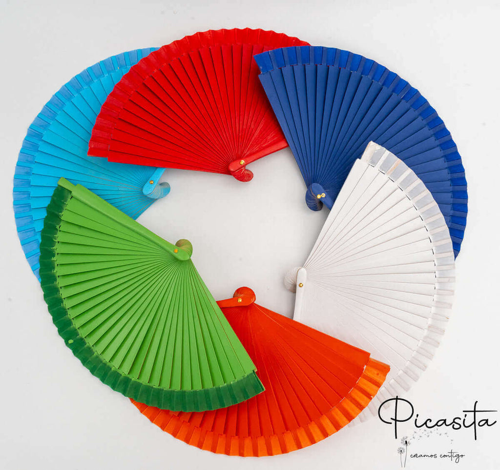 Abanico de Madera de Colores