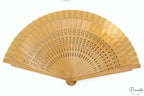 Abanico de Madera Personalizado Madera Calada + Tela (23cm)