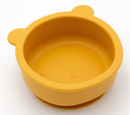 Mango-coloured bear-shaped silicone bowl
