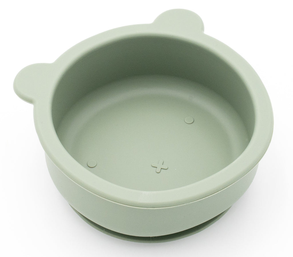 Green bear-shaped silicone bowl