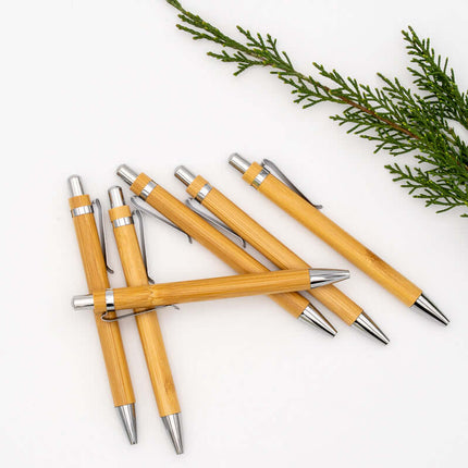 Bolígrafo de Madera Personalizado Bambu Clip Metal