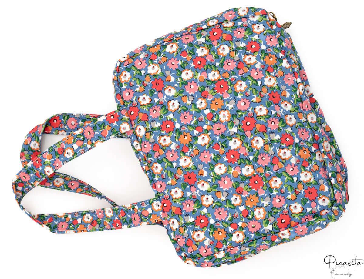Bolsa de Cambio Doble Compartimento Flores Verde