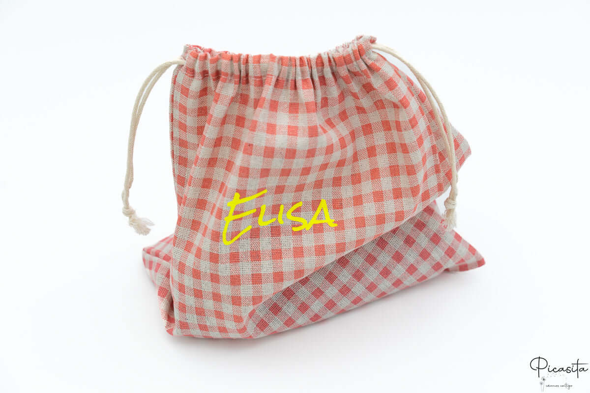 Bolsa de Merienda Cuadro Rosa