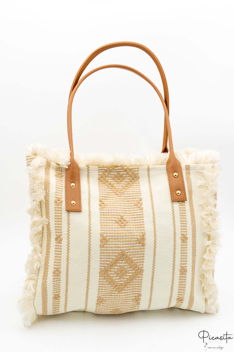 Bolsa Playa Personalizable Algodon Rayas Verticales