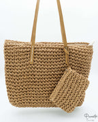 Bolso de Playa con Cremallera Marron Bolsito