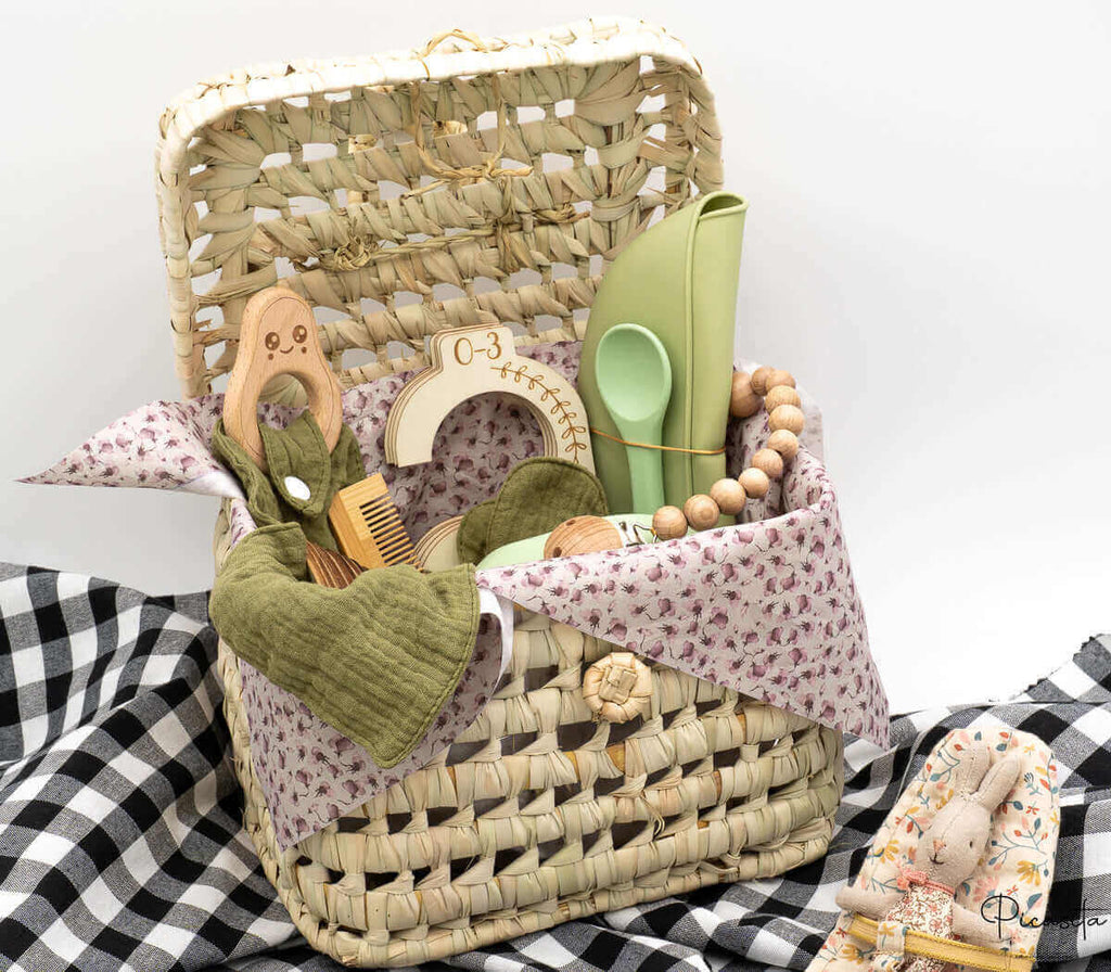 Canastilla Bebe Verde Personalizada - Verde
