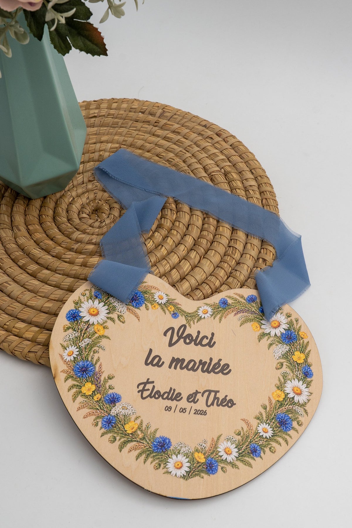 Personalised Here Comes the Bride Wooden Sign