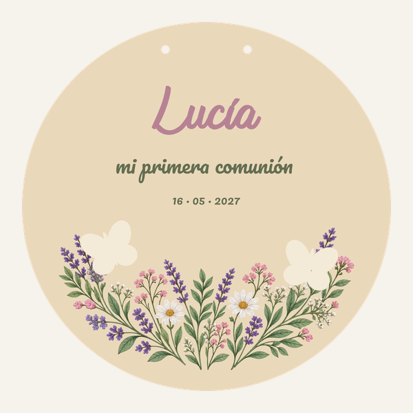 Preview of the 28 cm round Communion sign · Butterfly herbarium