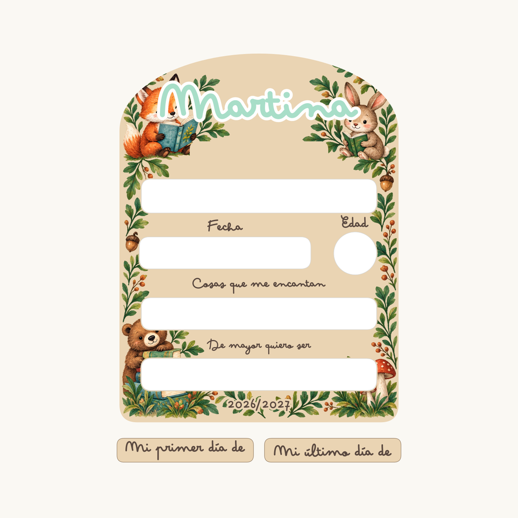 Simulated view of Personalised first and last day of school sign · example 7