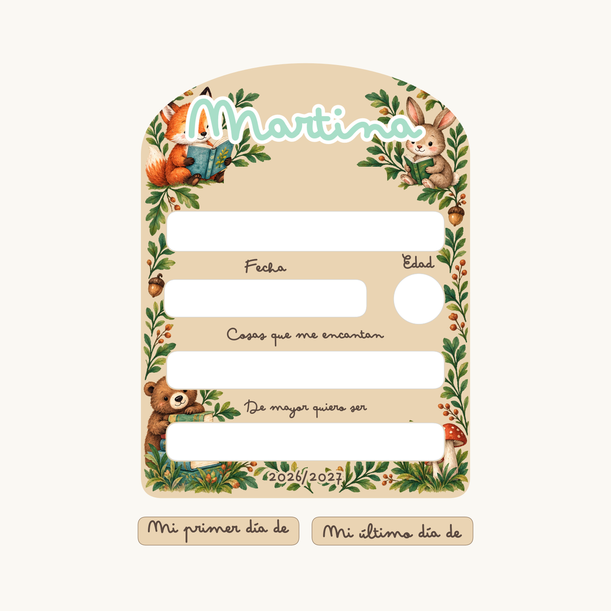 Simulated view of Personalised first and last day of school sign · example 7