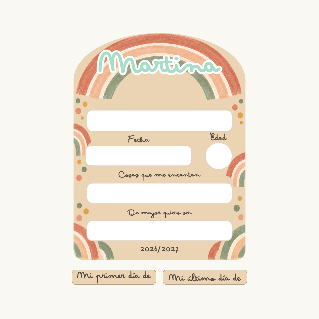 Simulated view of Personalised first and last day of school sign · example 5