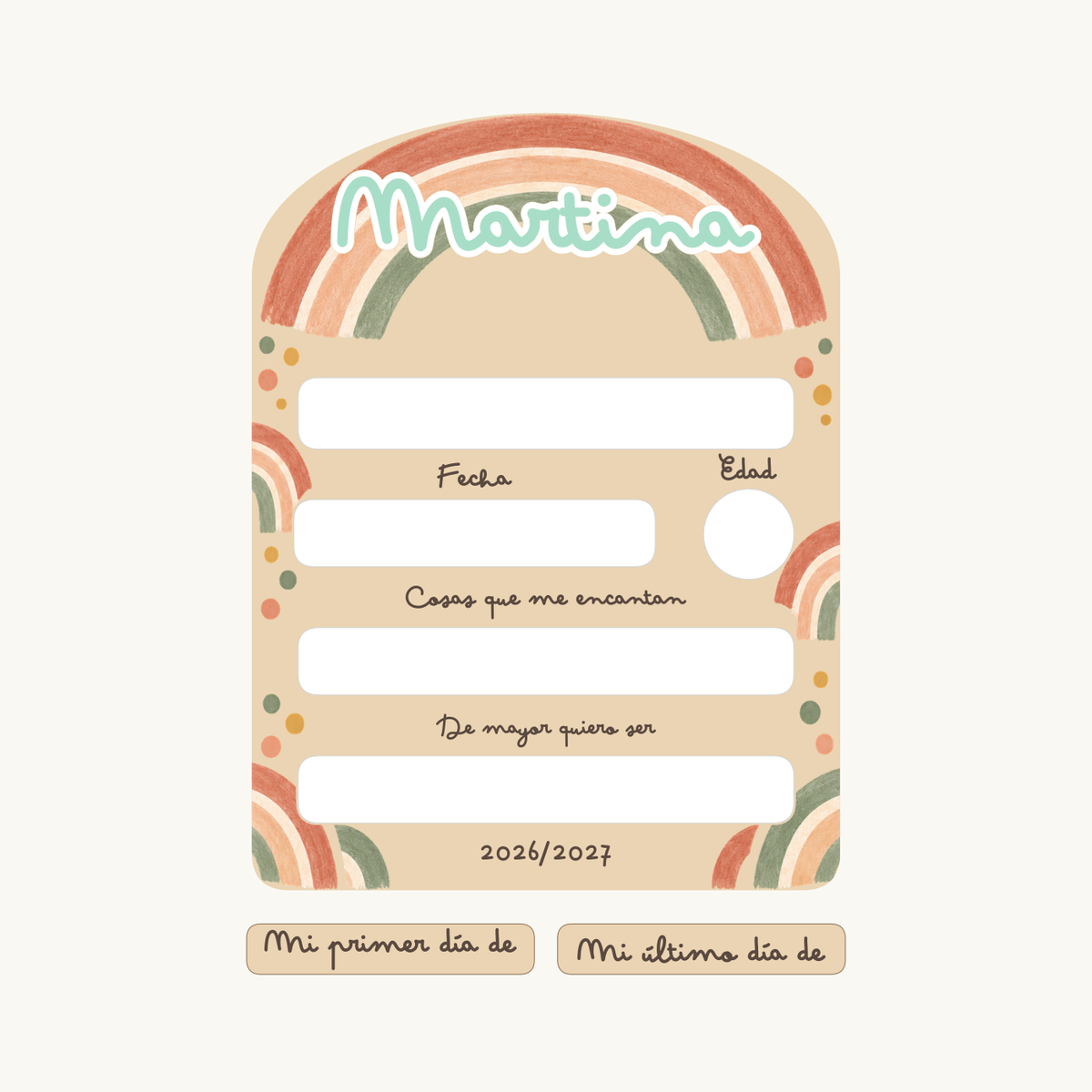 Simulated view of Personalised first and last day of school sign · example 5