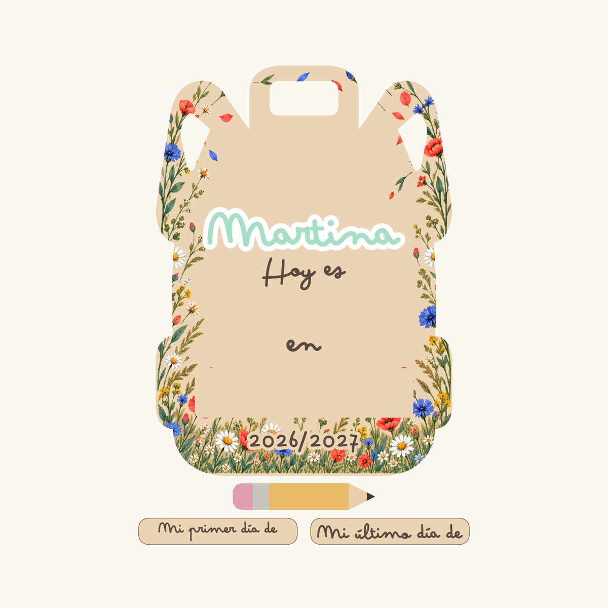 Simulated view of Personalised first and last day of school sign · example 2