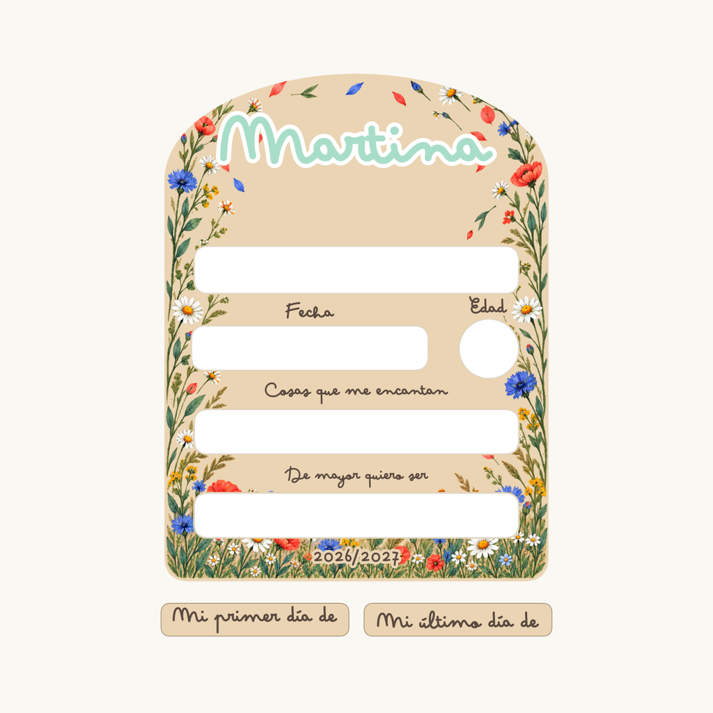 Simulated view of Personalised first and last day of school sign · example 3