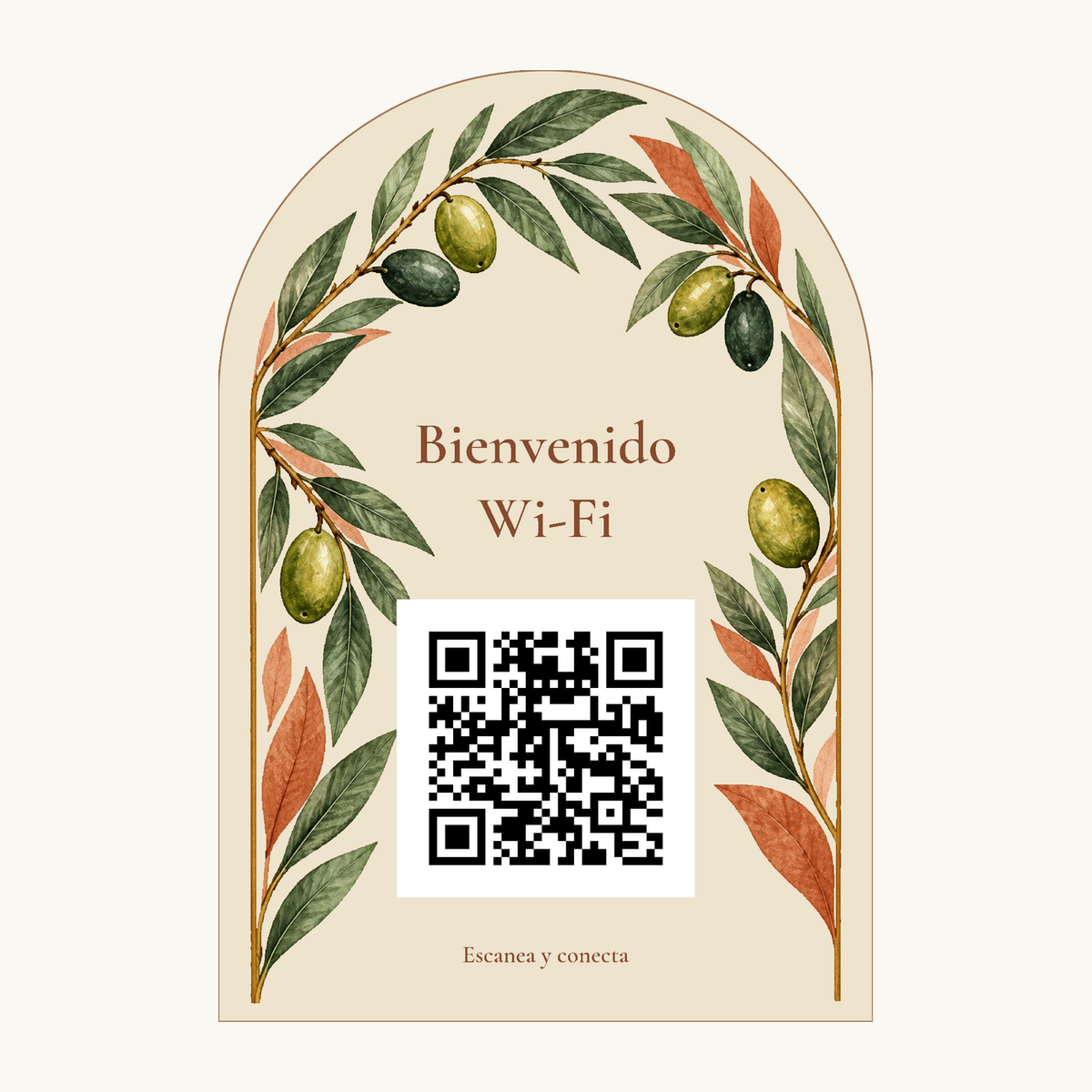 Simulated view of Botanical Wi-Fi QR sign · example 1