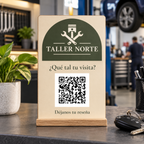 Simulated view of Personalised QR review sign · example 1