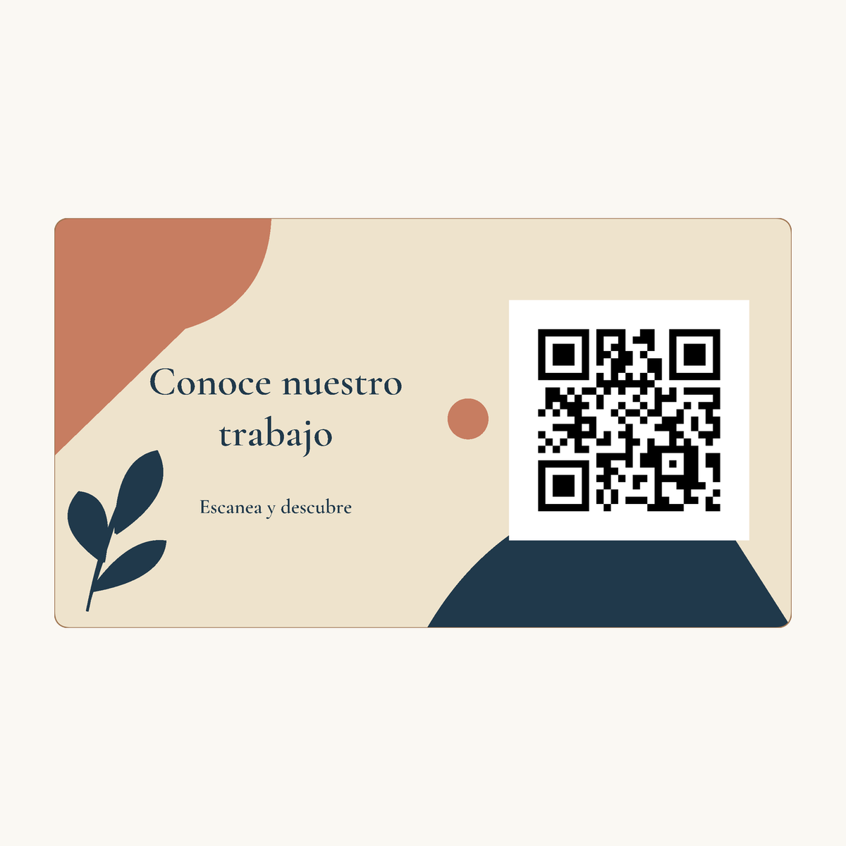 Simulated view of Personalised business QR plaque · example 1