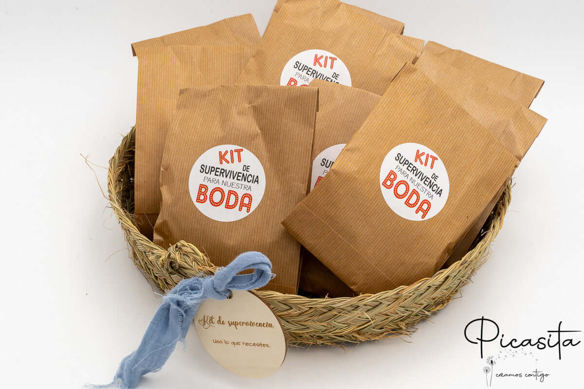 Cesto Kit de Supervivencia para Bodas