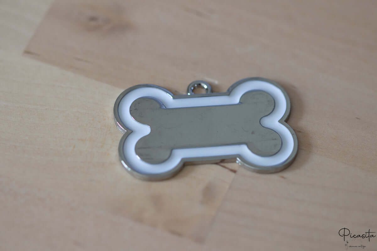 Chapa para Perro de Acero y Borde Color