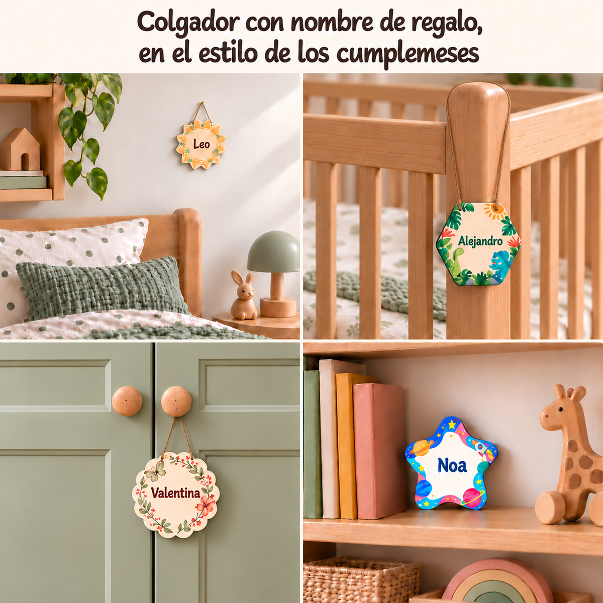 Personalised wooden milestone cards for babies