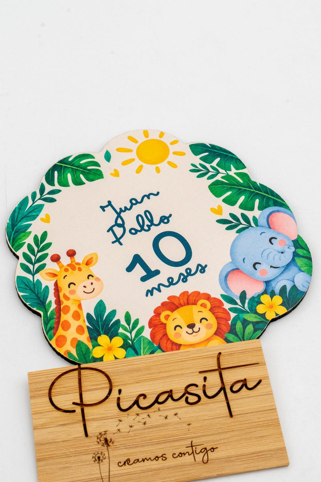 Personalised wooden milestone cards for babies
