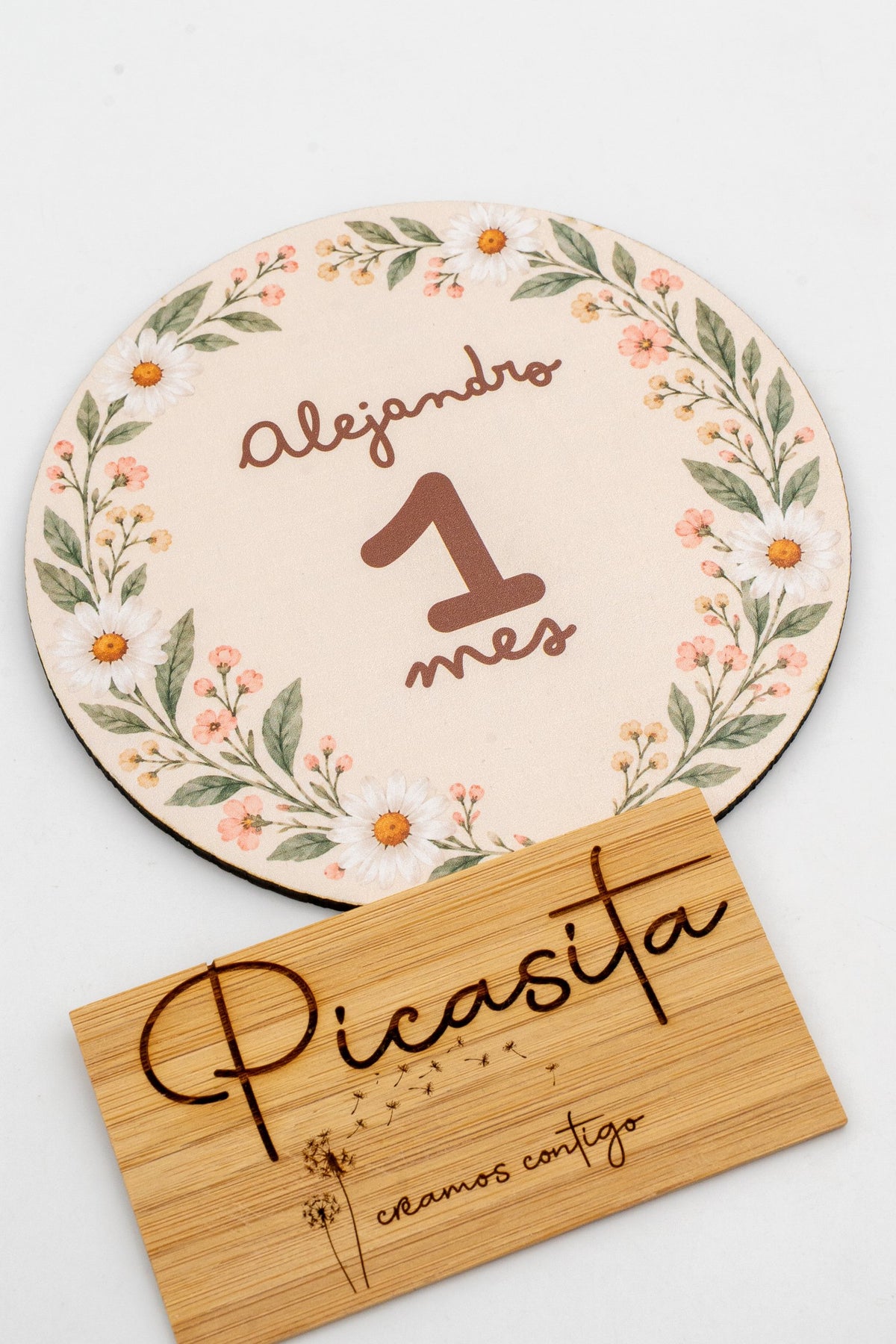 Personalised wooden milestone cards for babies