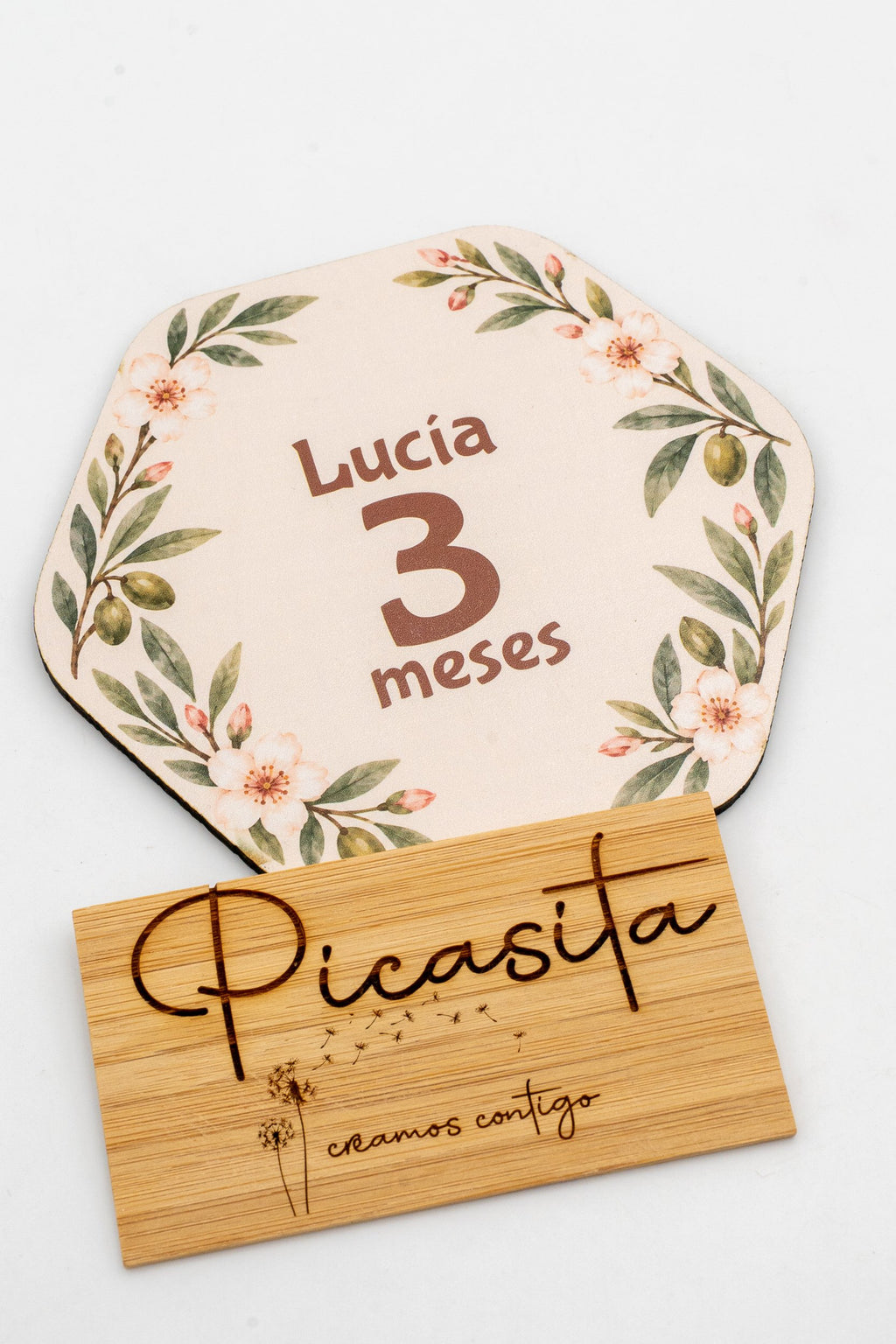 Personalised wooden milestone cards for babies