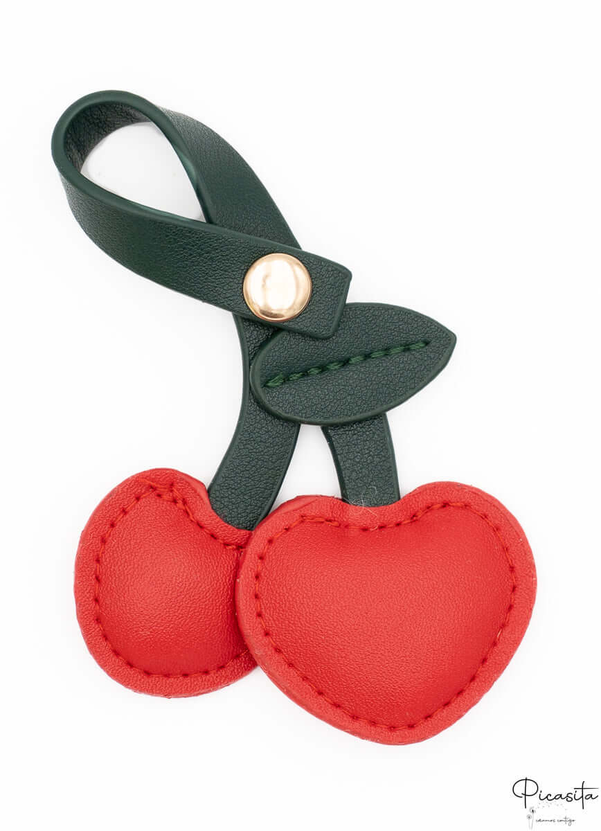 Colgantes para Bolsos de Cuero PU Cerezas Rojo