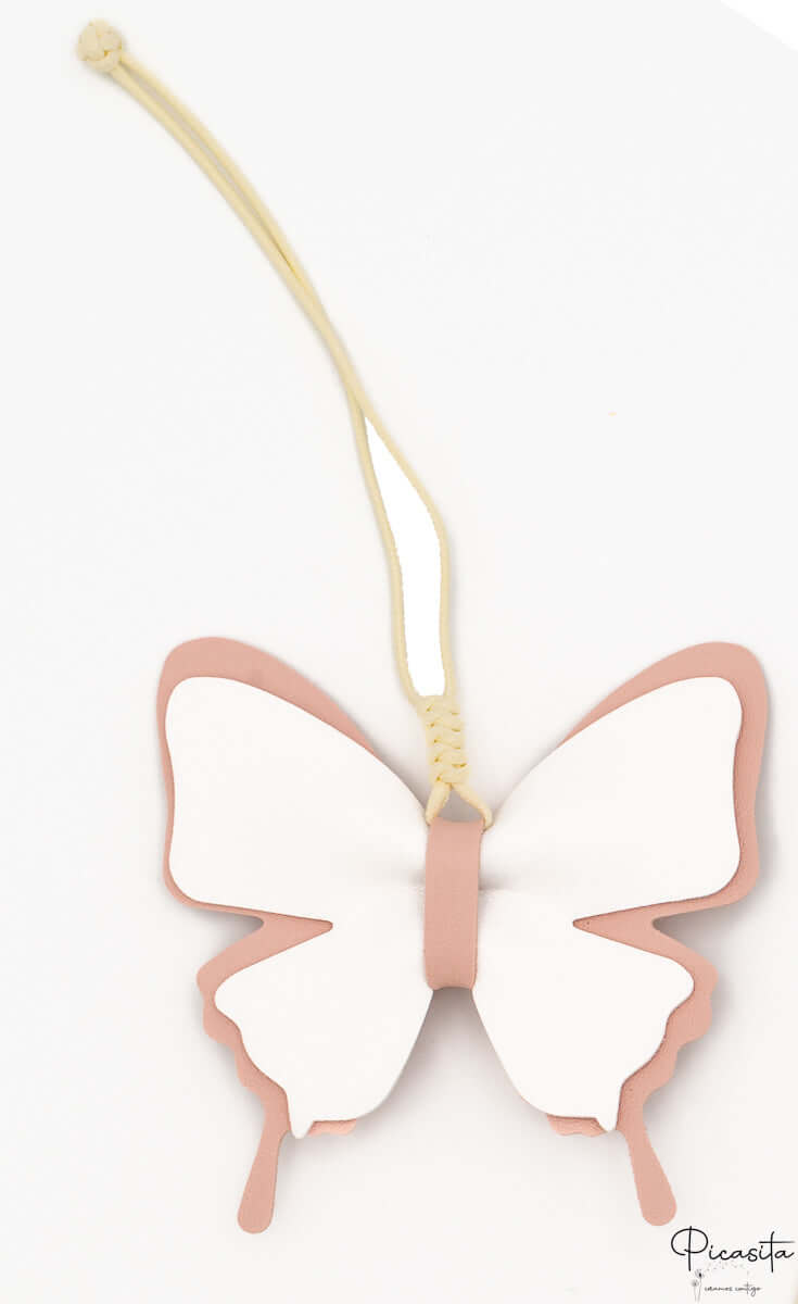Colgantes para Bolsos de Cuero PU Mariposa Rosa Claro