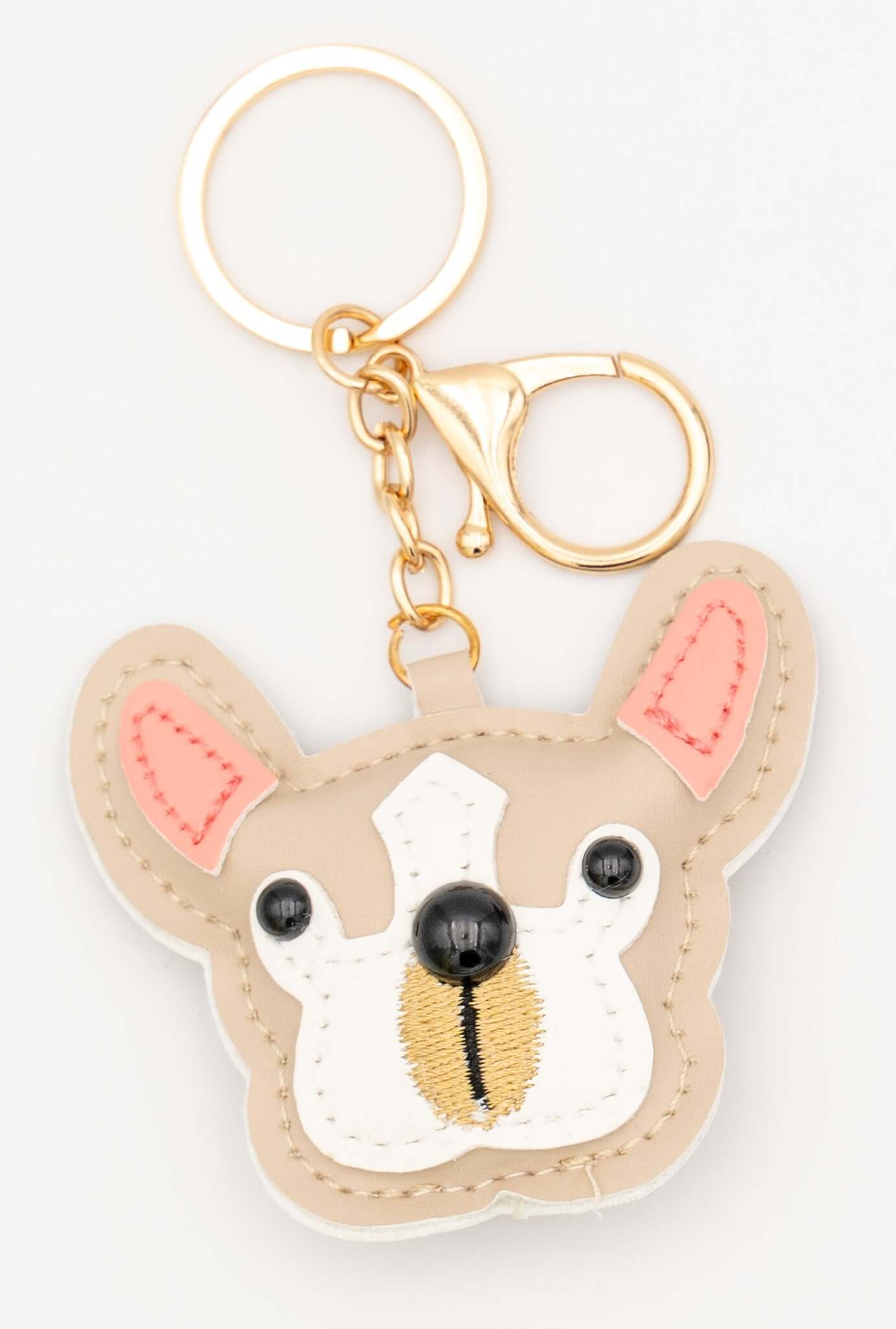Colgantes para Bolsos de Cuero PU Perro Pug Beige