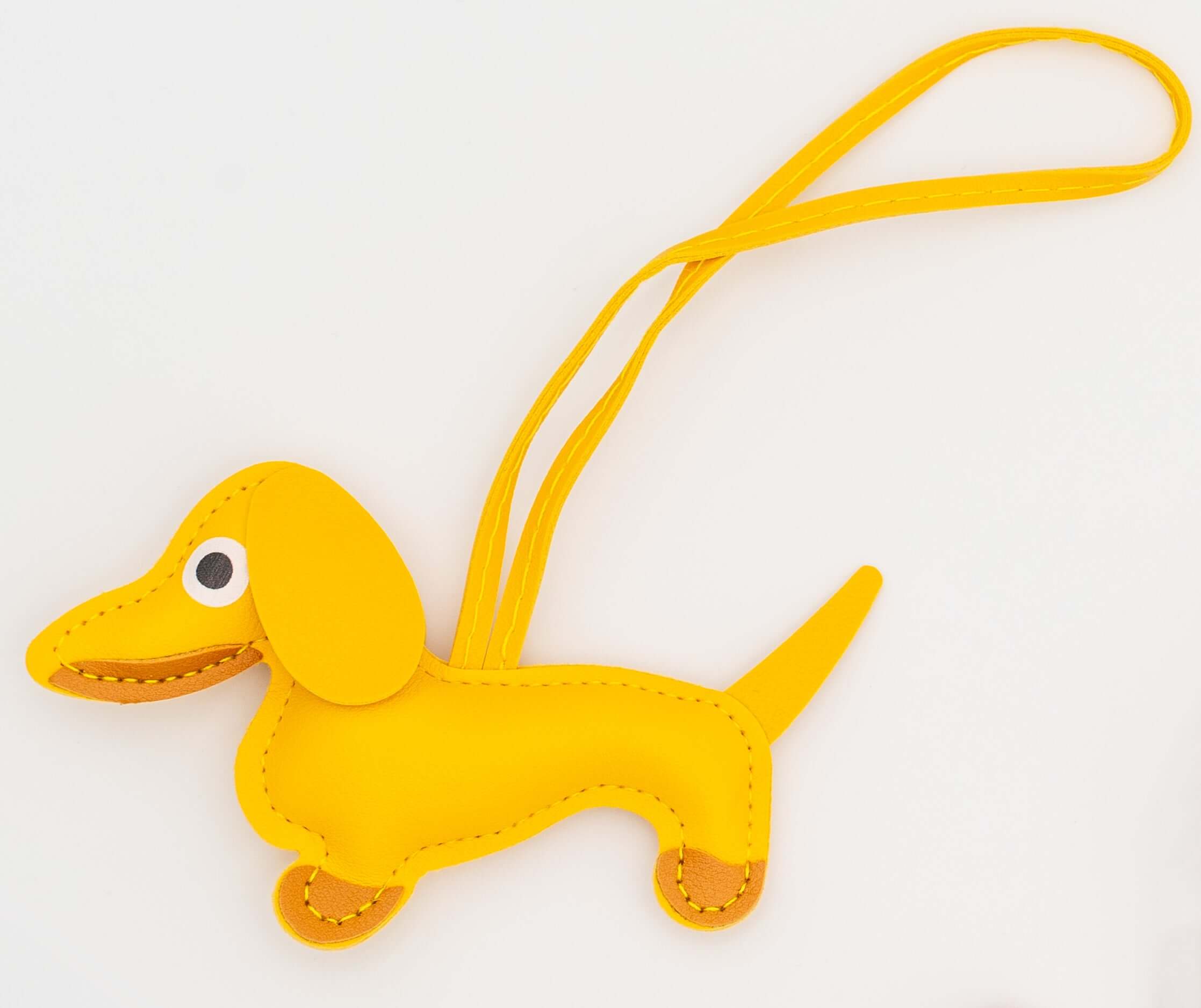 Colgantes para Bolsos de Cuero PU Perro Salchicha Amarillo