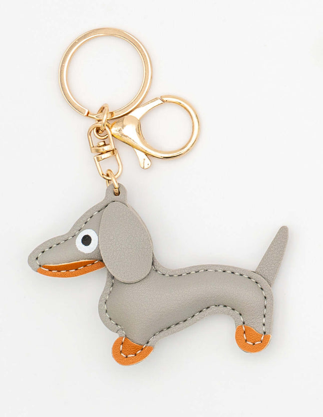 Colgantes para Bolsos de Cuero PU Perro Salchicha Gris