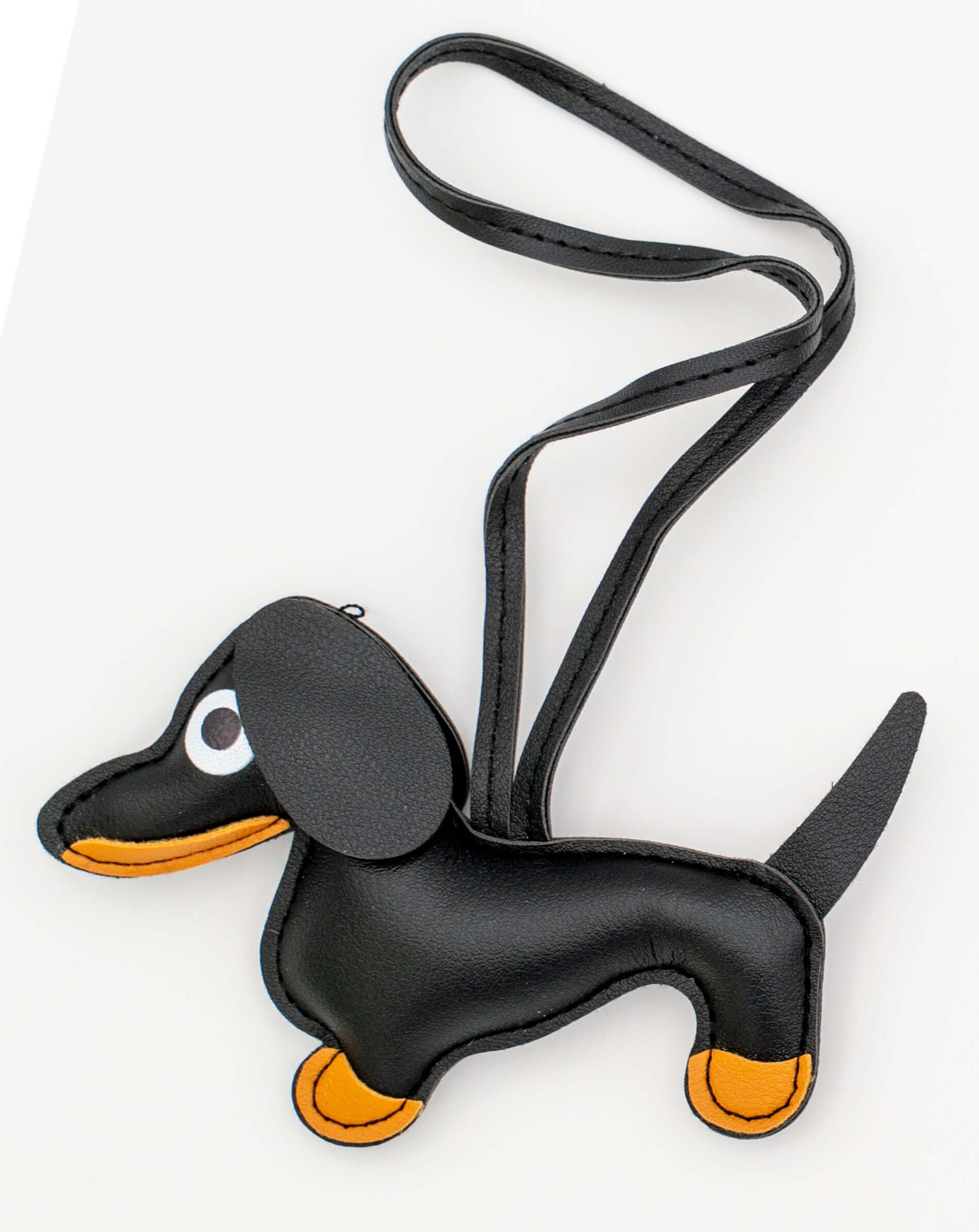 Colgantes para Bolsos de Cuero PU Perro Salchicha Negro