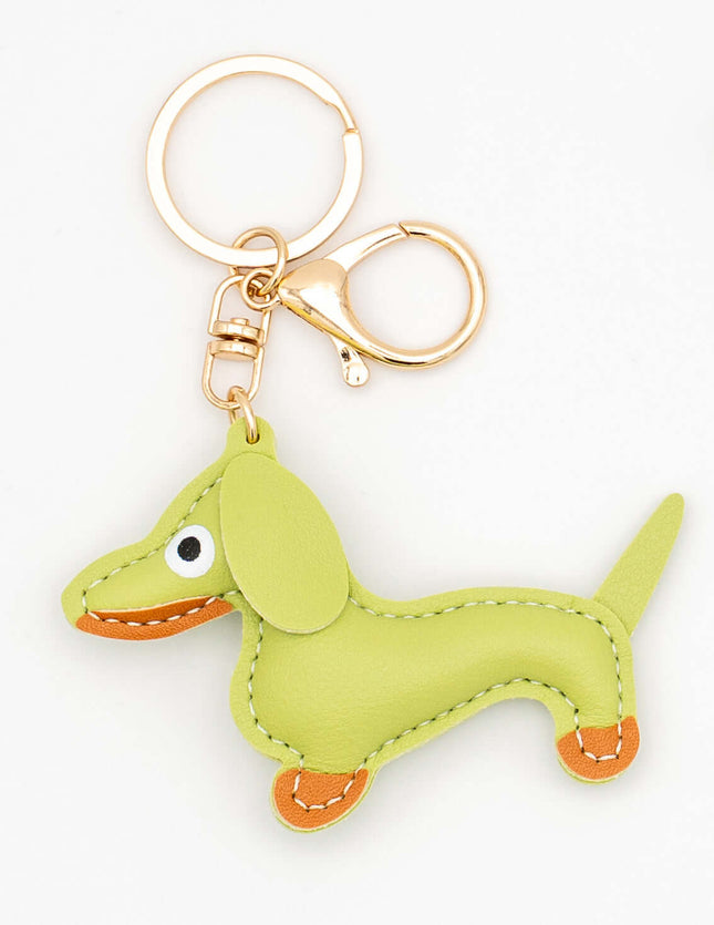 Colgantes para Bolsos de Cuero PU Perro Salchicha Verde