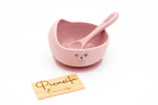 Pink bowl with a koala and spoon with a name